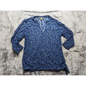 Tommy Bahama 3/4 Sleeve Lace Blouse Women's Size Small Blue